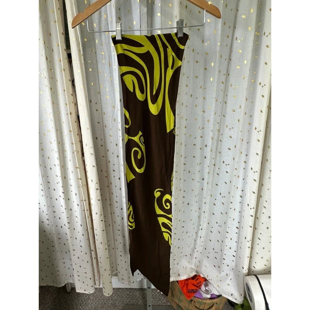 NWOT Unbranded Hawaiian Polynesian Indigenous Dye Geometric Abstract Scarf